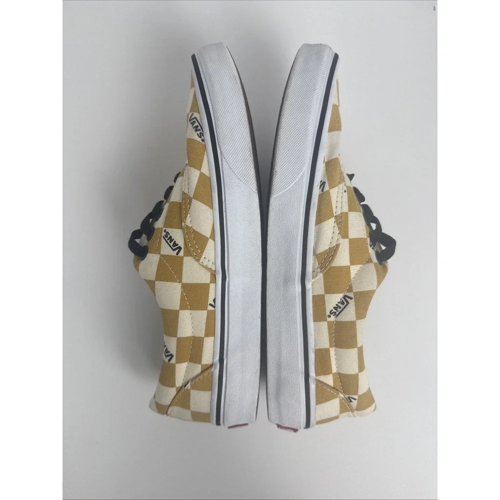 Vans Era Big Checkerboard Yellow/White Logo Skate Shoes Womens Size 8 Men Sz 6.5